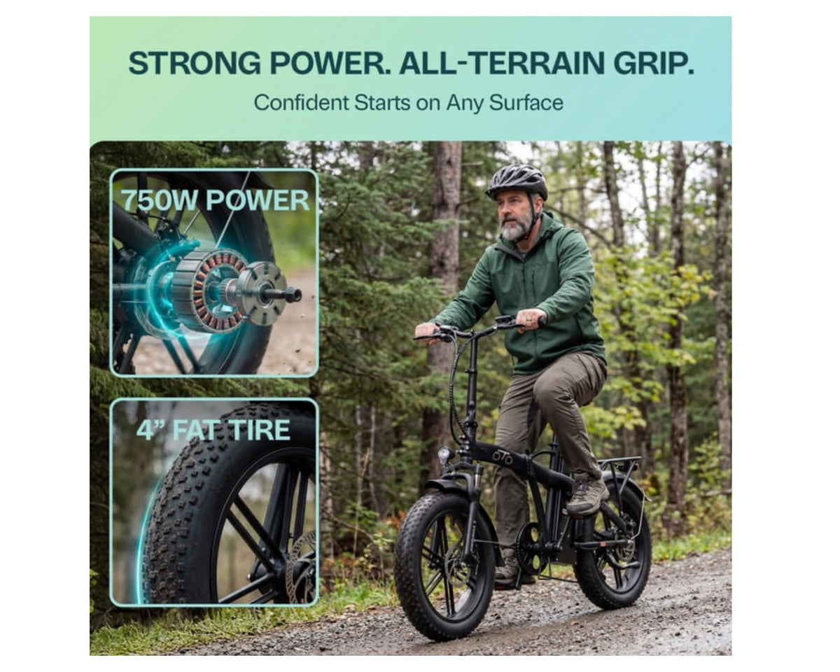 OTO SWORD | 20" FOLDING FAT TIRE ELECTRIC BIKE