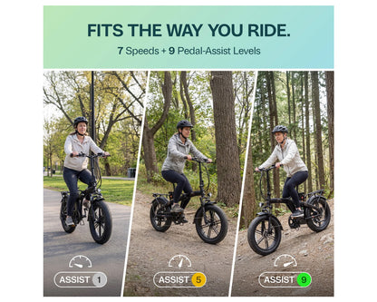 OTO SWORD | 20" FOLDING FAT TIRE ELECTRIC BIKE
