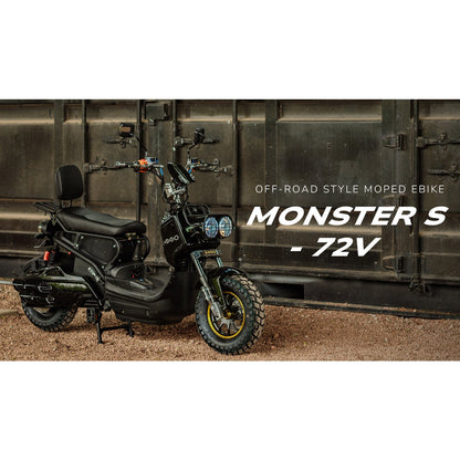 MONSTER S - 72V Rugged Off-Road Style Moped Ebike