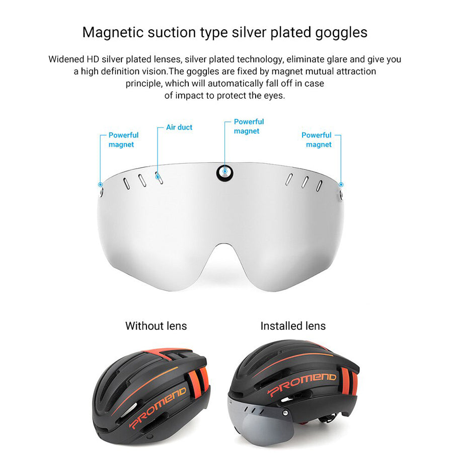 PROMEND BICYCLE HELMET WITH MAGNETIC VISOR